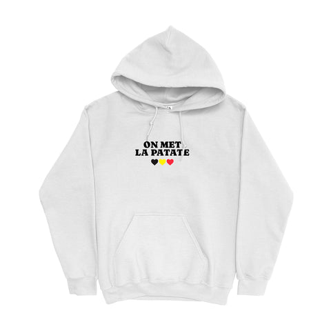 ON MET LA PATATE BELGIUM WHITE HOODIE