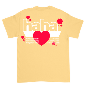 HAHA Heart T-Shirt Yellow Haze