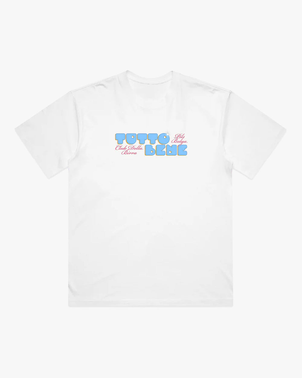 Tutto Bene Blue/Pink White Tee