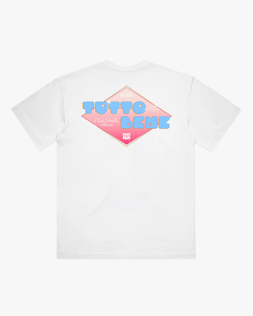 Tutto Bene Blue/Pink White Tee