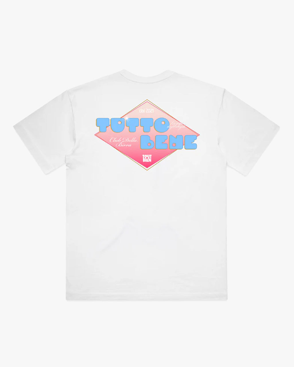 Tutto Bene Blue/Pink White Tee